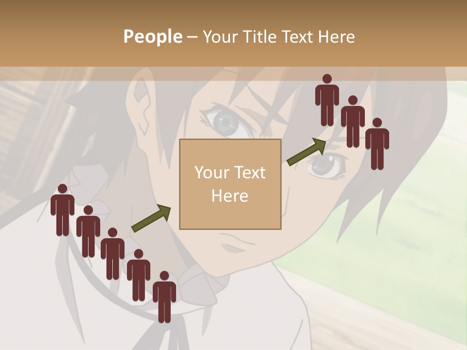 A Anime Character With Blue Eyes And Brown Hair PowerPoint Template