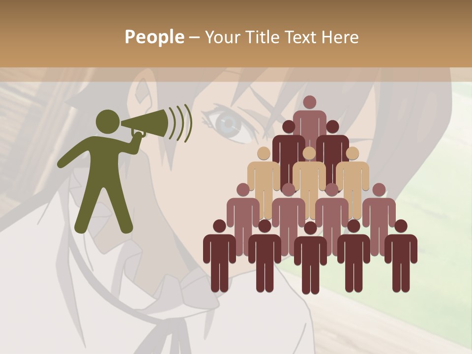 A Anime Character With Blue Eyes And Brown Hair PowerPoint Template