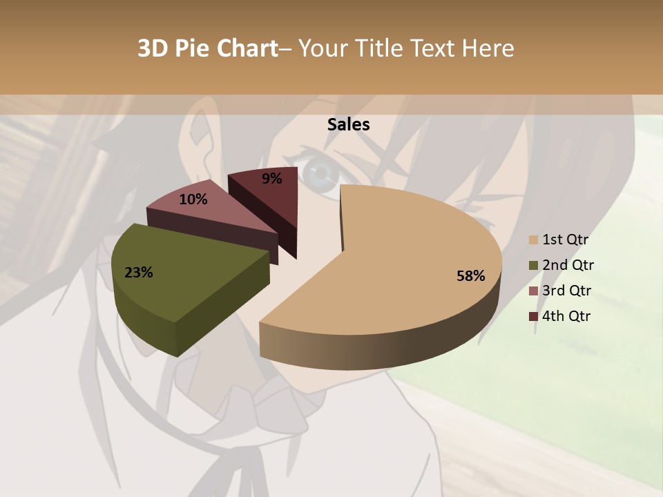 A Anime Character With Blue Eyes And Brown Hair PowerPoint Template