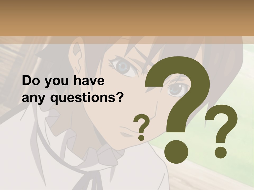 A Anime Character With Blue Eyes And Brown Hair PowerPoint Template