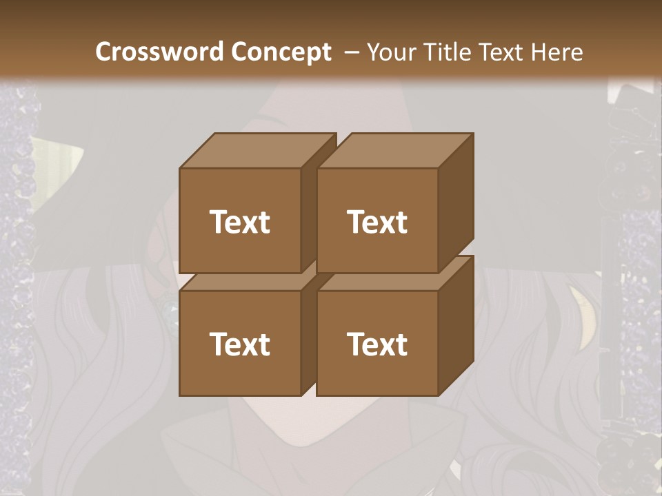 A Woman With Long Hair Wearing A Hat And Bow Tie PowerPoint Template