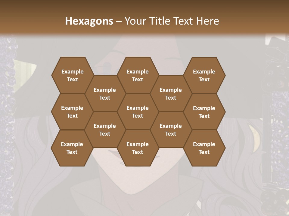 A Woman With Long Hair Wearing A Hat And Bow Tie PowerPoint Template