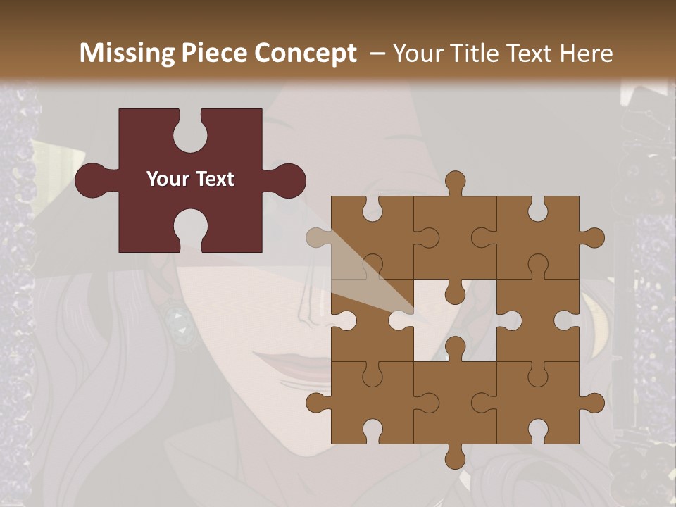 A Woman With Long Hair Wearing A Hat And Bow Tie PowerPoint Template