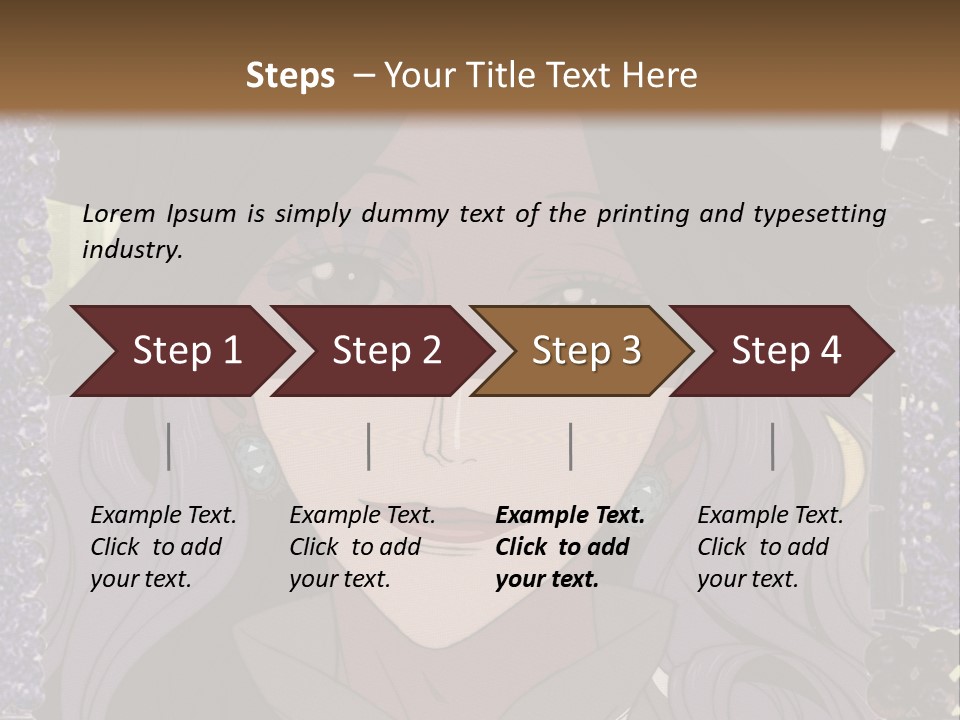 A Woman With Long Hair Wearing A Hat And Bow Tie PowerPoint Template