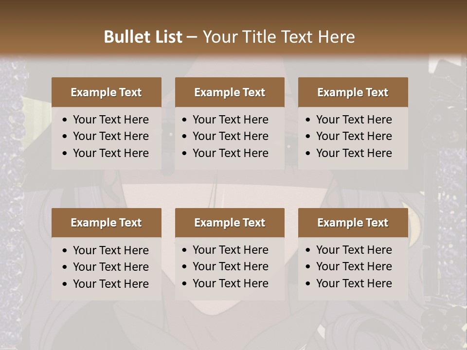 A Woman With Long Hair Wearing A Hat And Bow Tie PowerPoint Template