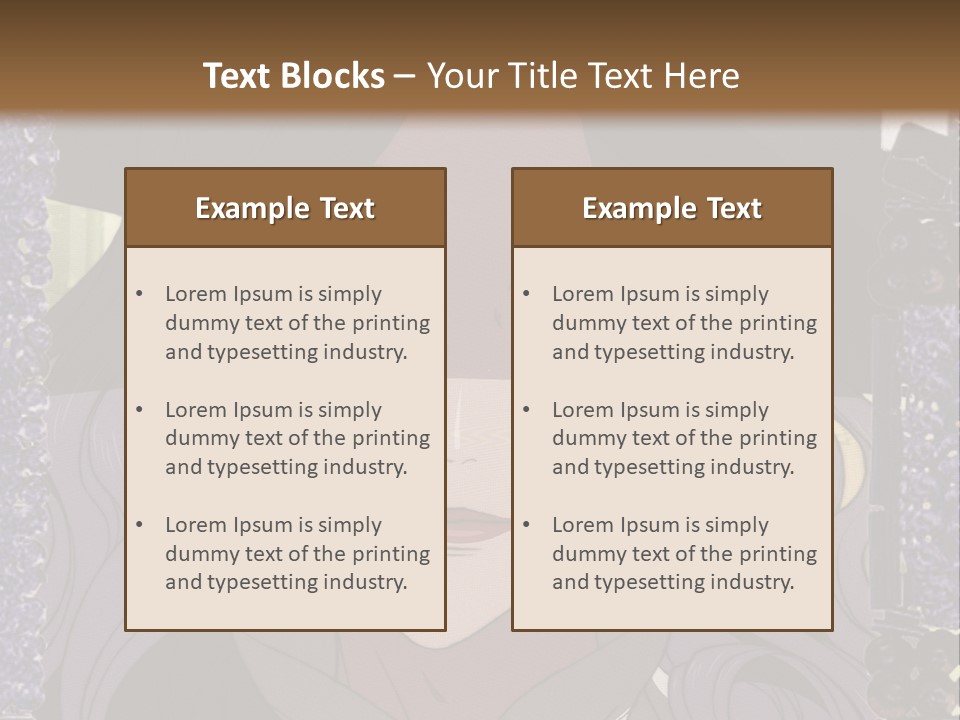 A Woman With Long Hair Wearing A Hat And Bow Tie PowerPoint Template