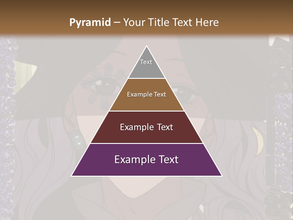 A Woman With Long Hair Wearing A Hat And Bow Tie PowerPoint Template