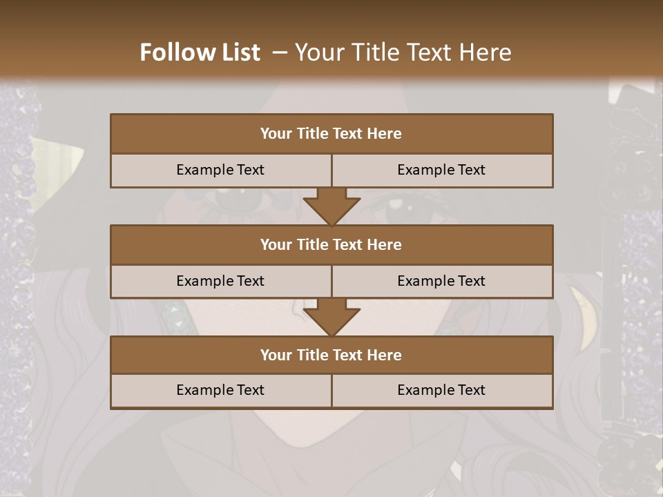 A Woman With Long Hair Wearing A Hat And Bow Tie PowerPoint Template