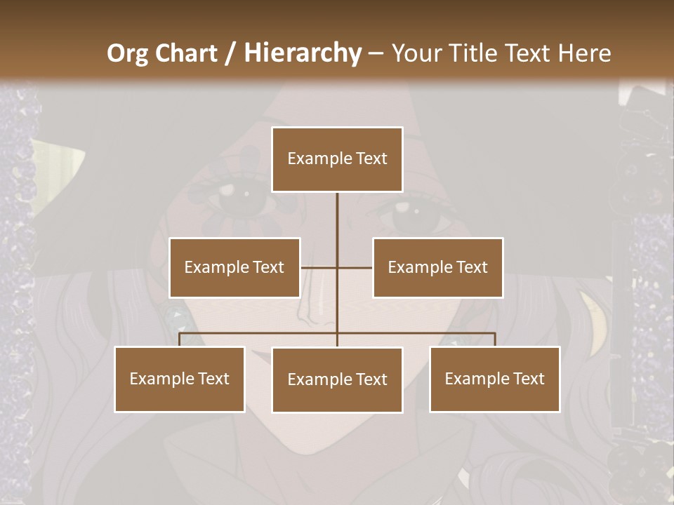 A Woman With Long Hair Wearing A Hat And Bow Tie PowerPoint Template