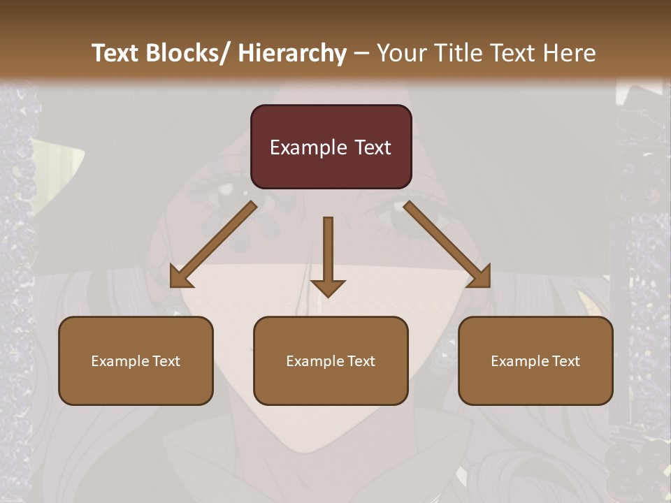 A Woman With Long Hair Wearing A Hat And Bow Tie PowerPoint Template