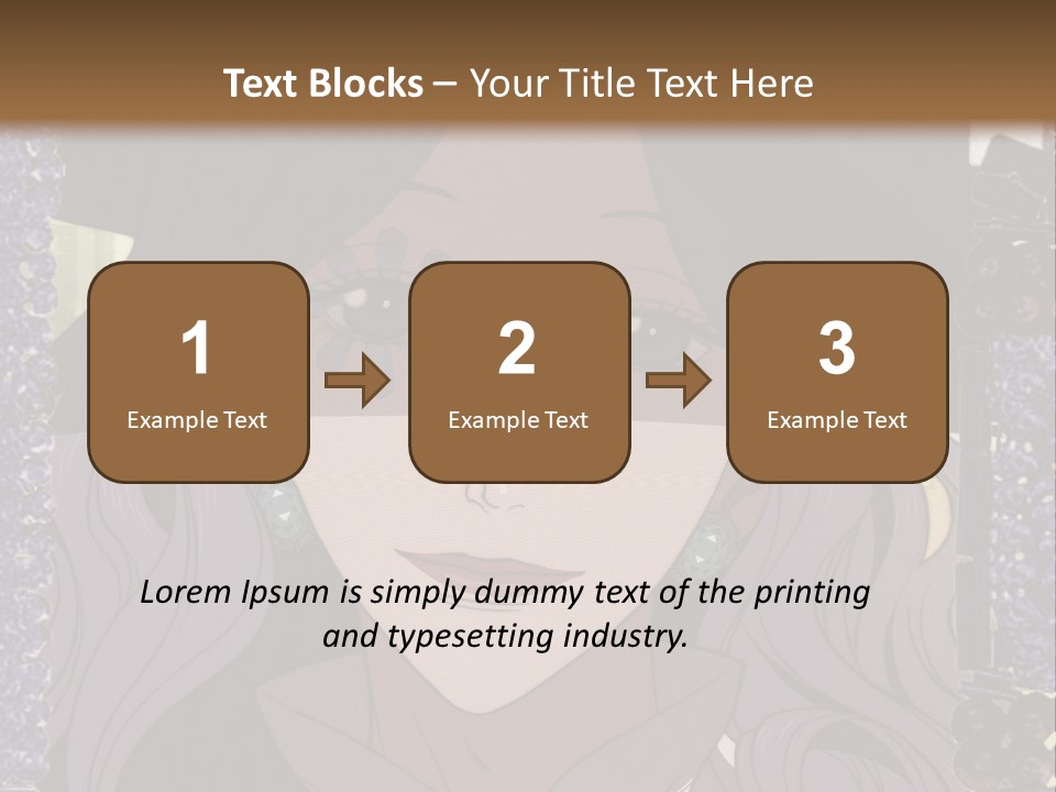 A Woman With Long Hair Wearing A Hat And Bow Tie PowerPoint Template