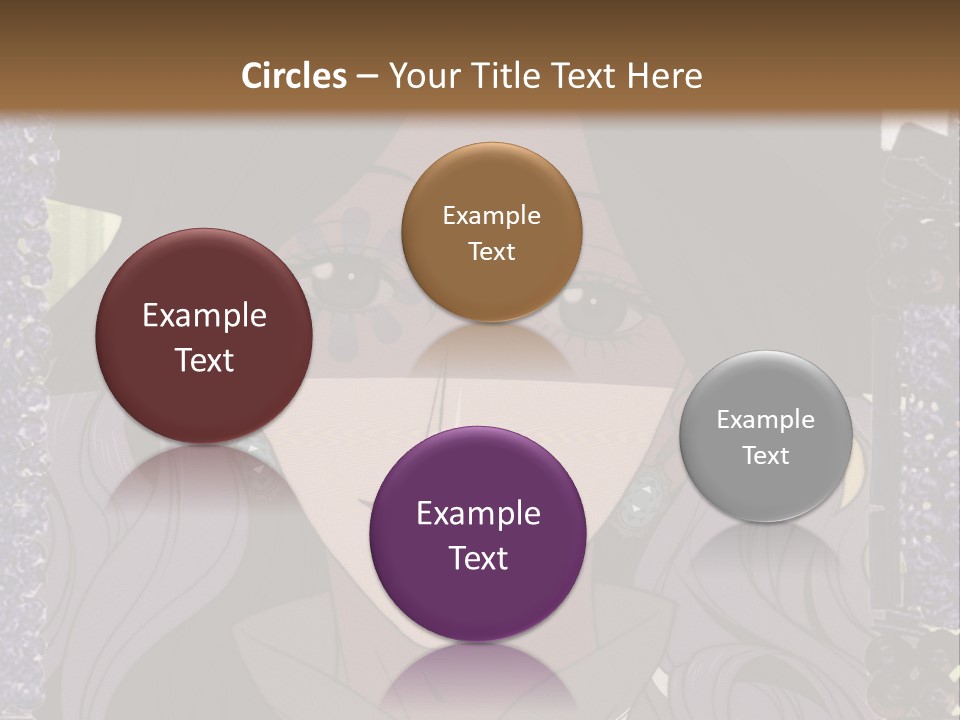 A Woman With Long Hair Wearing A Hat And Bow Tie PowerPoint Template