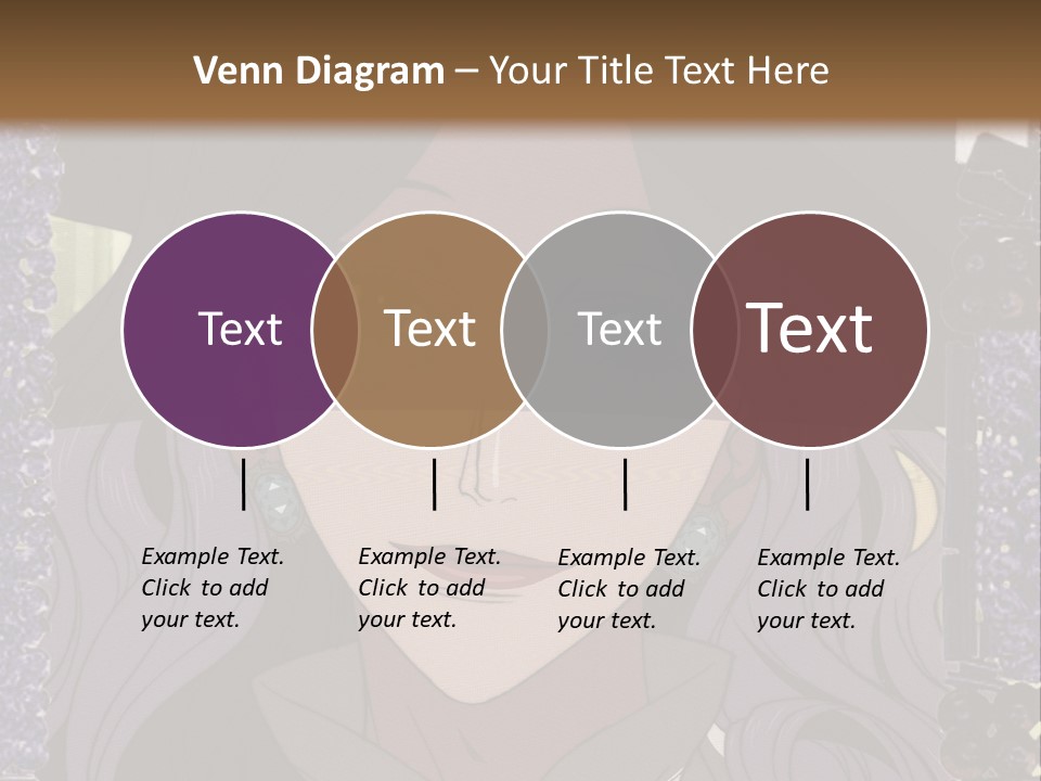 A Woman With Long Hair Wearing A Hat And Bow Tie PowerPoint Template