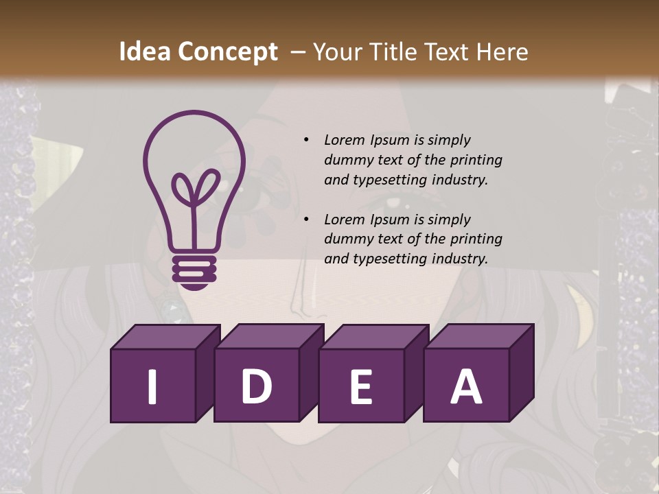 A Woman With Long Hair Wearing A Hat And Bow Tie PowerPoint Template