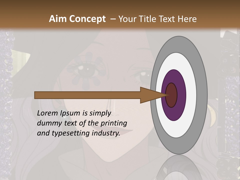 A Woman With Long Hair Wearing A Hat And Bow Tie PowerPoint Template