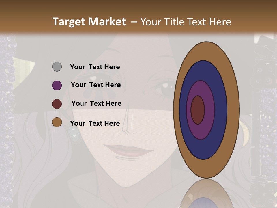 A Woman With Long Hair Wearing A Hat And Bow Tie PowerPoint Template