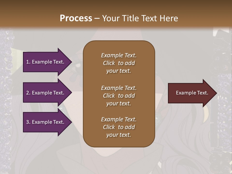 A Woman With Long Hair Wearing A Hat And Bow Tie PowerPoint Template