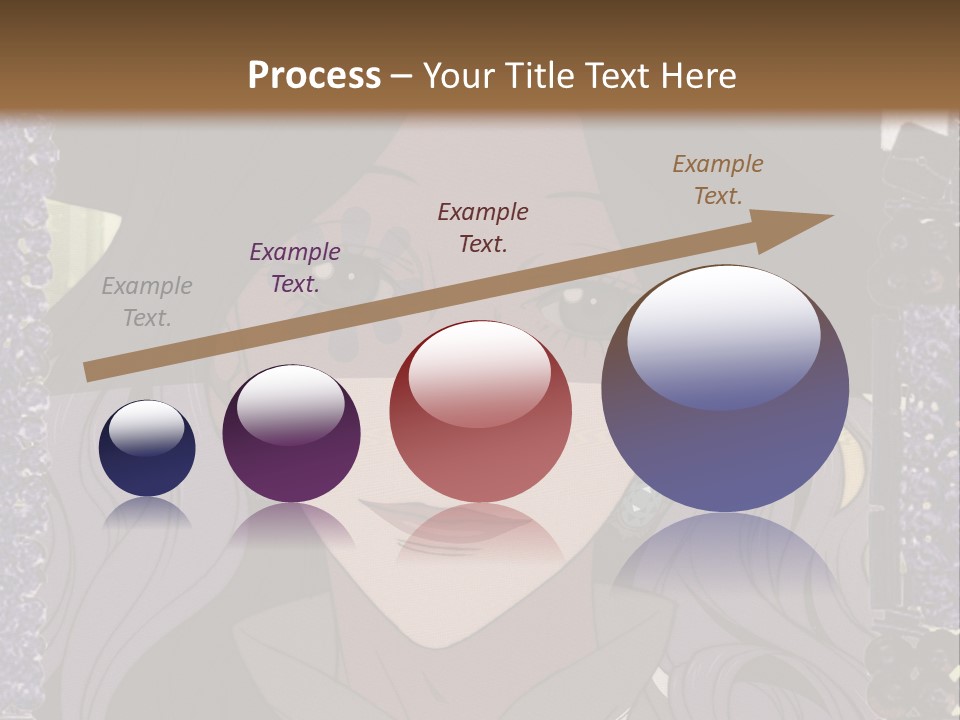 A Woman With Long Hair Wearing A Hat And Bow Tie PowerPoint Template