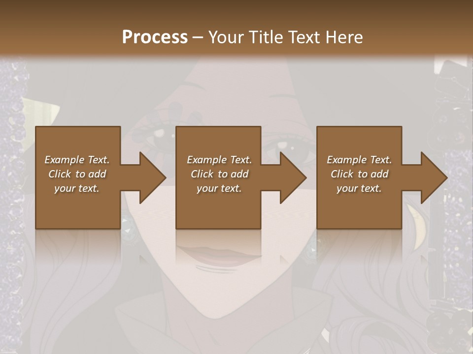 A Woman With Long Hair Wearing A Hat And Bow Tie PowerPoint Template