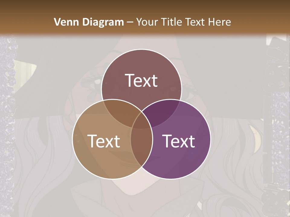 A Woman With Long Hair Wearing A Hat And Bow Tie PowerPoint Template