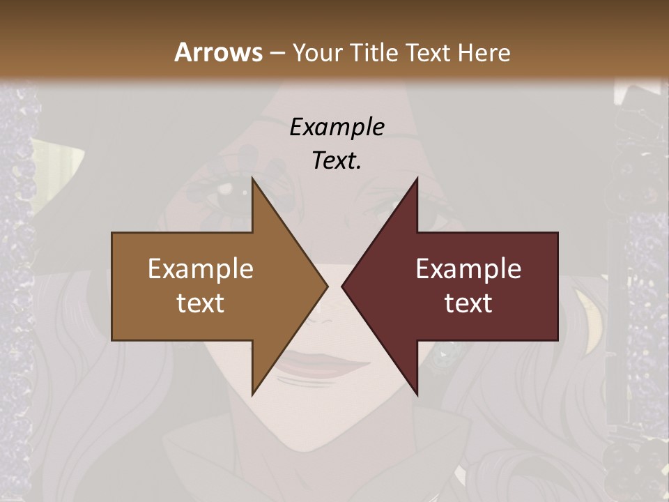 A Woman With Long Hair Wearing A Hat And Bow Tie PowerPoint Template