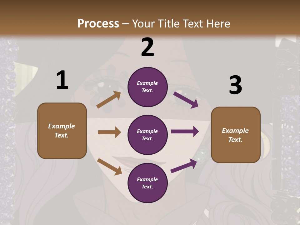 A Woman With Long Hair Wearing A Hat And Bow Tie PowerPoint Template