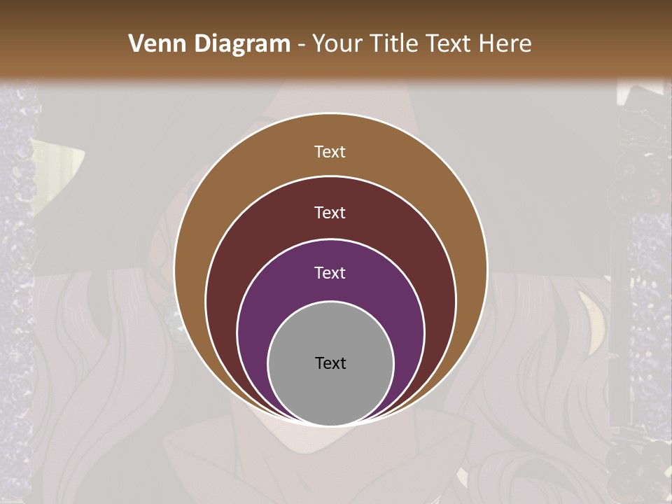 A Woman With Long Hair Wearing A Hat And Bow Tie PowerPoint Template