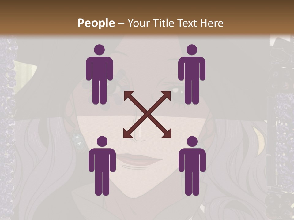 A Woman With Long Hair Wearing A Hat And Bow Tie PowerPoint Template