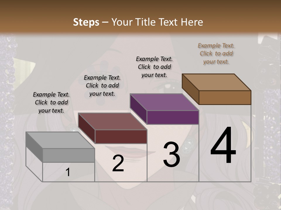 A Woman With Long Hair Wearing A Hat And Bow Tie PowerPoint Template