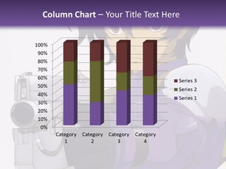 An Anime Character Holding A Gun With A Purple Background PowerPoint Template