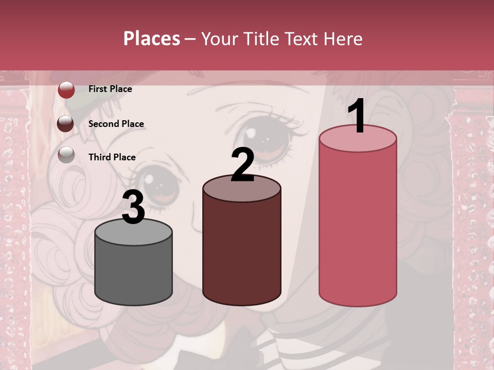 A Picture Of A Girl With Pink Hair And A Hat PowerPoint Template