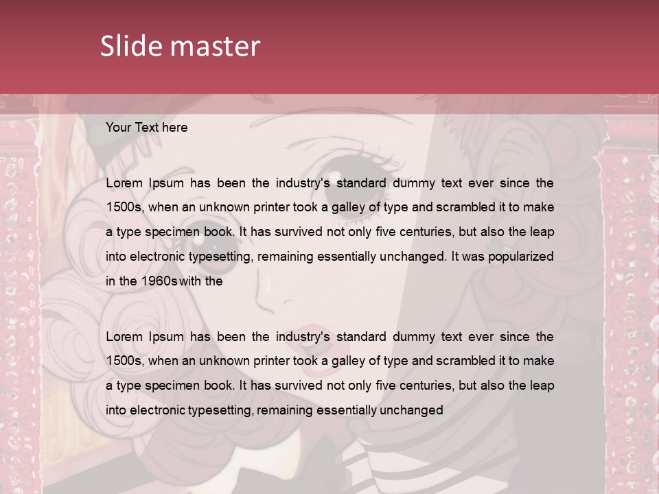 A Picture Of A Girl With Pink Hair And A Hat PowerPoint Template