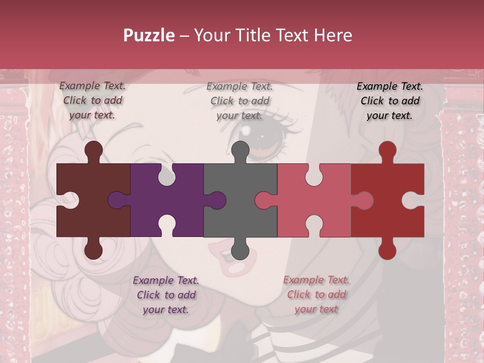 A Picture Of A Girl With Pink Hair And A Hat PowerPoint Template