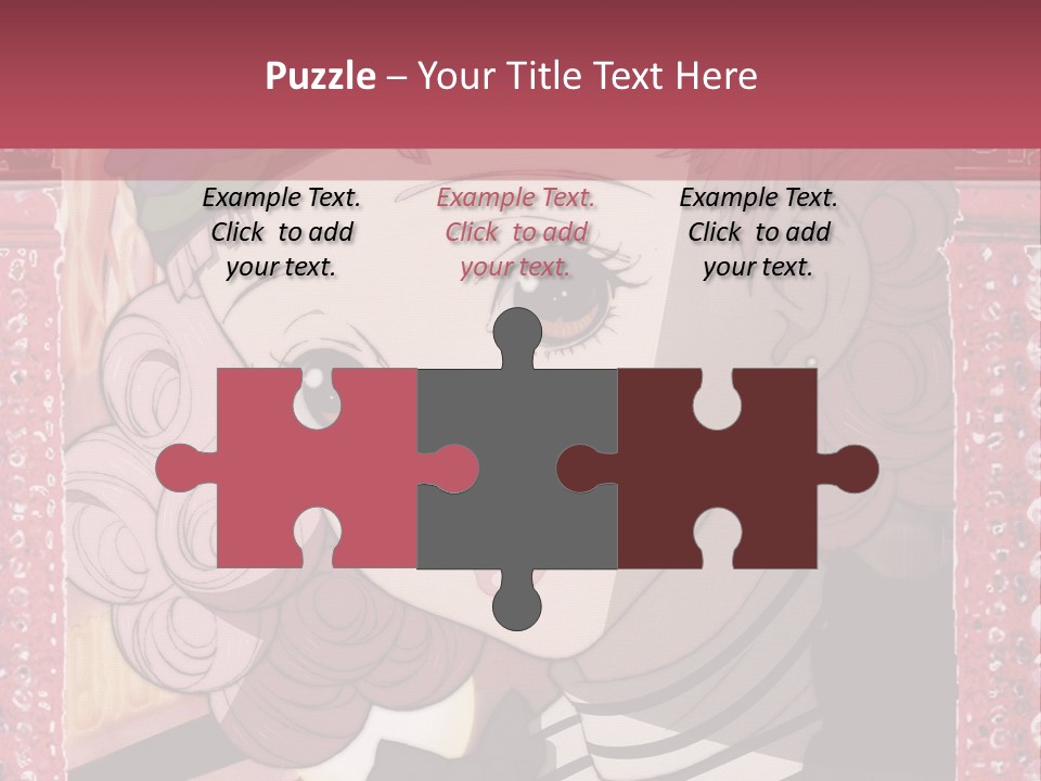 A Picture Of A Girl With Pink Hair And A Hat PowerPoint Template