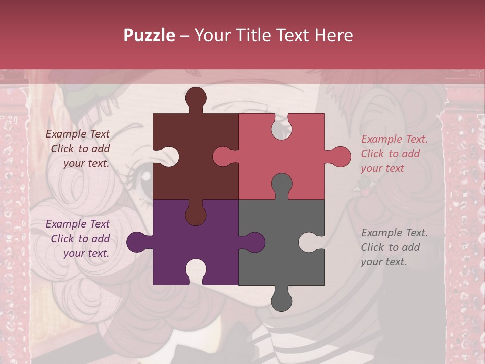 A Picture Of A Girl With Pink Hair And A Hat PowerPoint Template