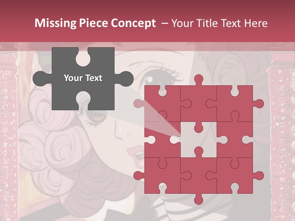 A Picture Of A Girl With Pink Hair And A Hat PowerPoint Template