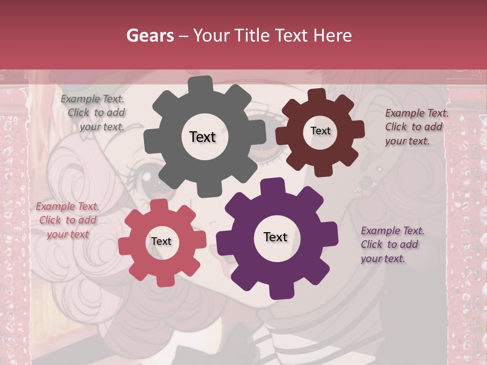 A Picture Of A Girl With Pink Hair And A Hat PowerPoint Template