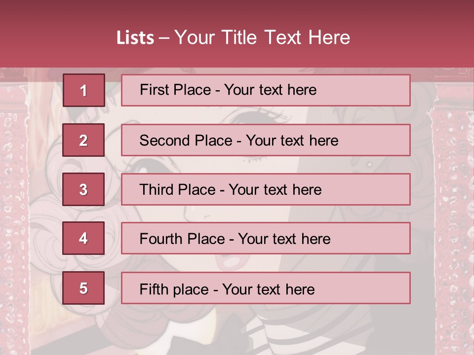 A Picture Of A Girl With Pink Hair And A Hat PowerPoint Template