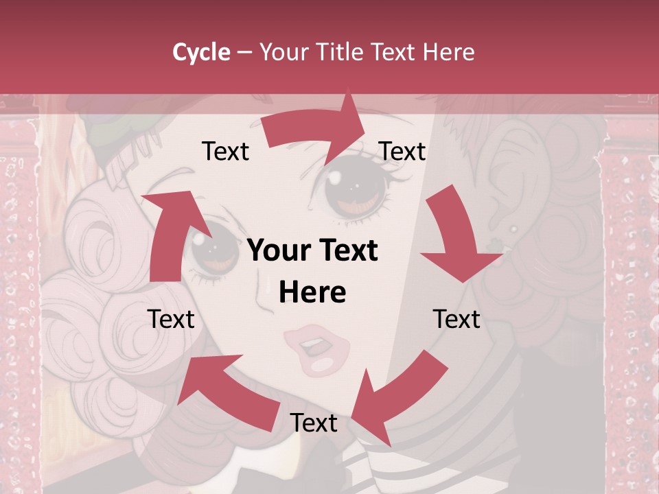 A Picture Of A Girl With Pink Hair And A Hat PowerPoint Template