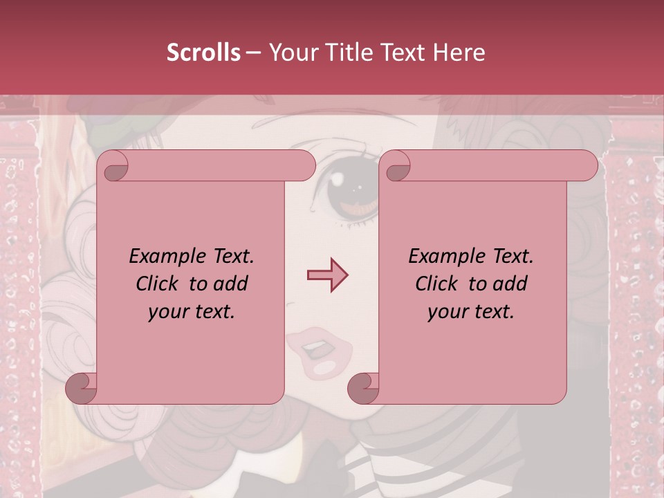 A Picture Of A Girl With Pink Hair And A Hat PowerPoint Template