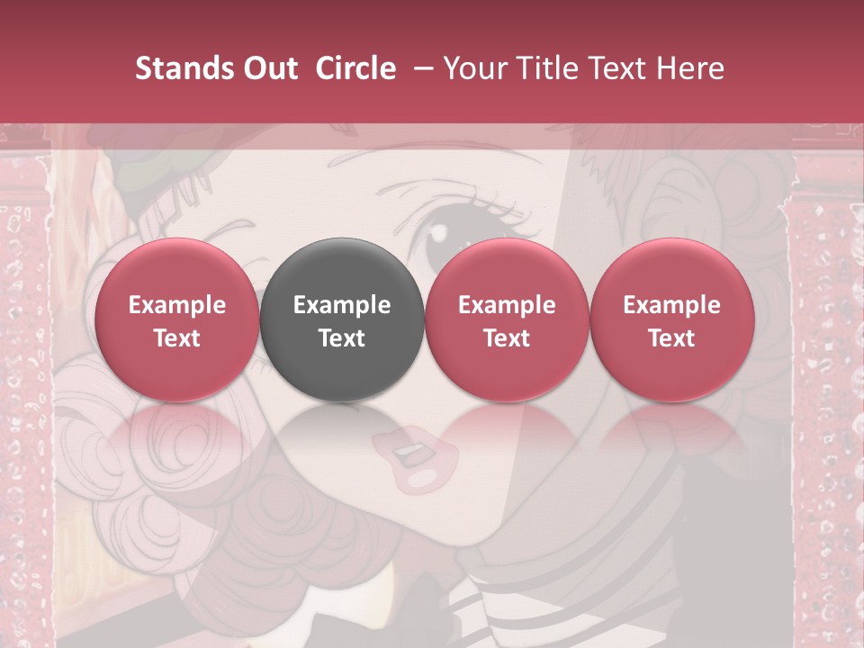 A Picture Of A Girl With Pink Hair And A Hat PowerPoint Template