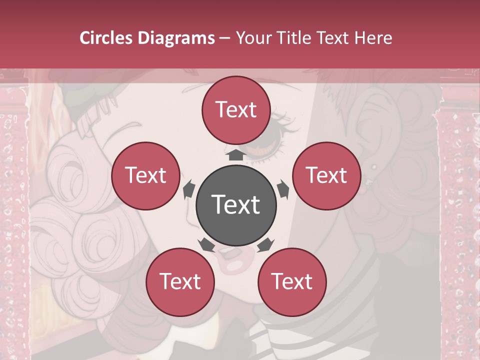 A Picture Of A Girl With Pink Hair And A Hat PowerPoint Template