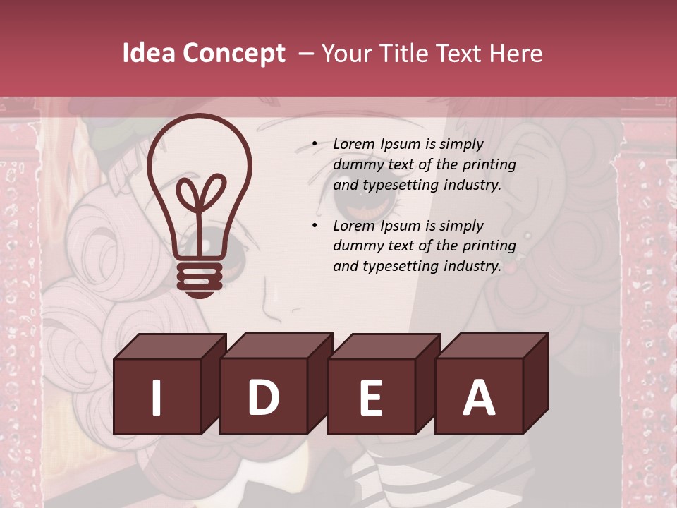 A Picture Of A Girl With Pink Hair And A Hat PowerPoint Template