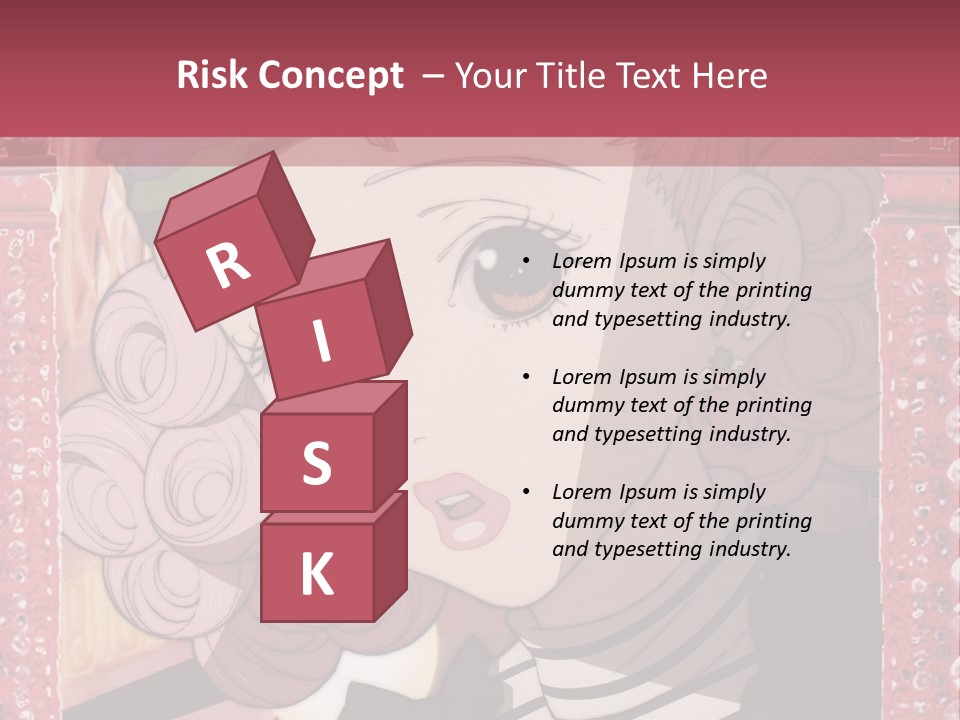 A Picture Of A Girl With Pink Hair And A Hat PowerPoint Template