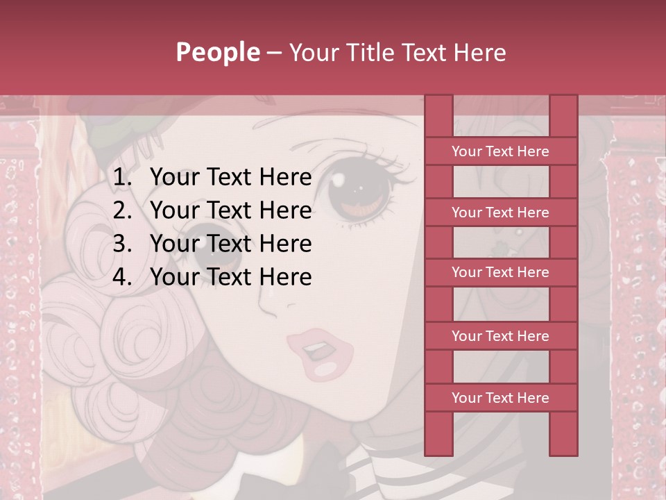 A Picture Of A Girl With Pink Hair And A Hat PowerPoint Template