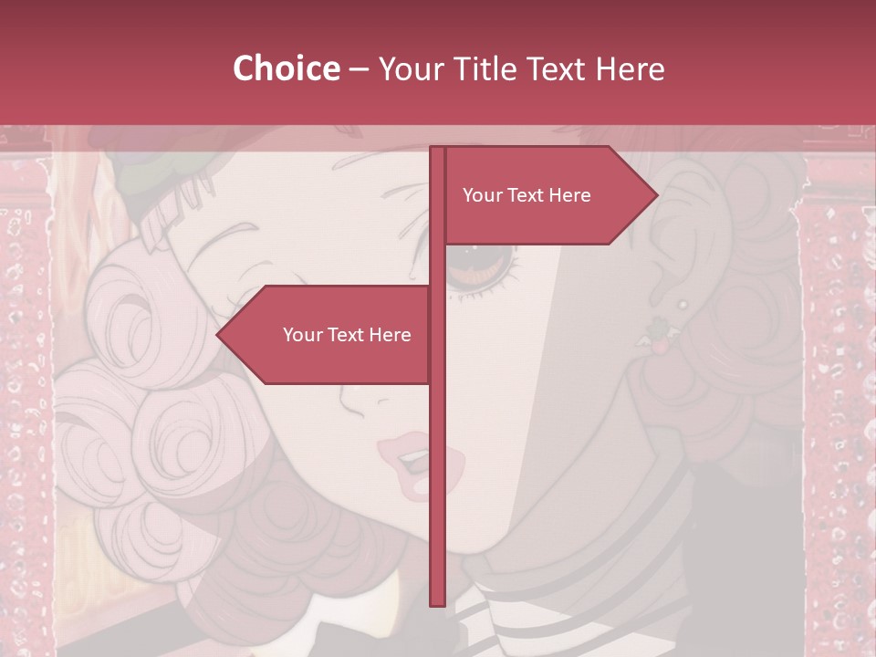 A Picture Of A Girl With Pink Hair And A Hat PowerPoint Template