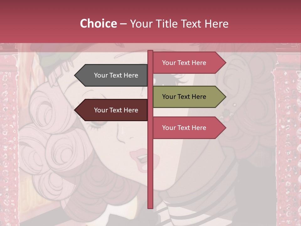 A Picture Of A Girl With Pink Hair And A Hat PowerPoint Template