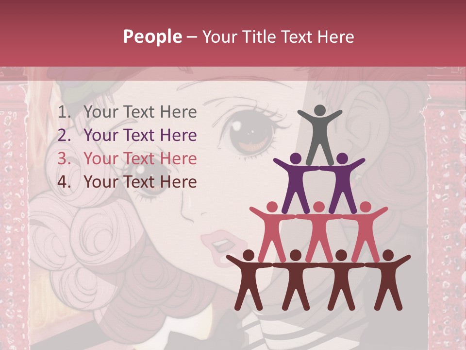 A Picture Of A Girl With Pink Hair And A Hat PowerPoint Template