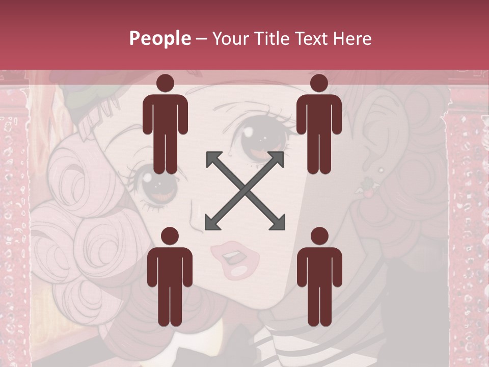 A Picture Of A Girl With Pink Hair And A Hat PowerPoint Template