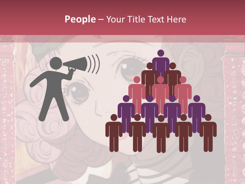 A Picture Of A Girl With Pink Hair And A Hat PowerPoint Template